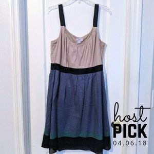 Ann Taylor Loft Fit and Flare Color Block Dress